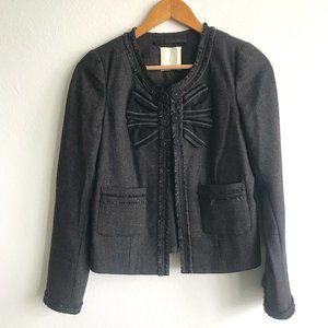Rebecca Taylor Wool and Silk Bow Front Blazer Size 4